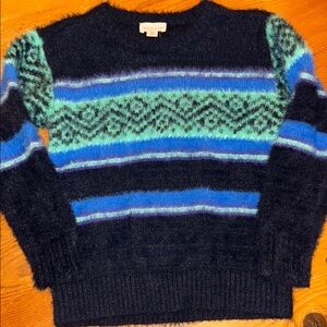 Kids Blue and Green Patterned Sweater